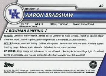 2023-24 Bowman University Chrome #42 Aaron Bradshaw Back