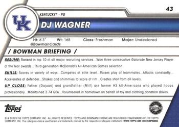 2023-24 Bowman University Chrome #43 DJ Wagner Back
