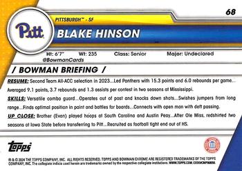 2023-24 Bowman University Chrome #68 Blake Hinson Back