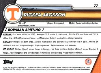 2023-24 Bowman University Chrome #77 Rickea Jackson Back