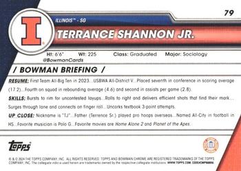 2023-24 Bowman University Chrome #79 Terrence Shannon Jr. Back