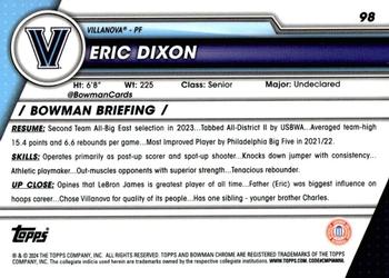 2023-24 Bowman University Chrome #98 Eric Dixon Back