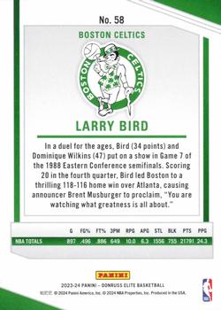 2023-24 Donruss Elite #58 Larry Bird Back