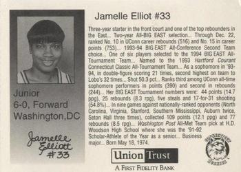 1994-95 Connecticut Huskies Women #NNO Jamelle Elliott Back