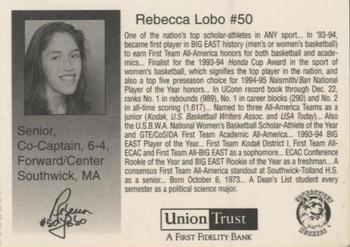 1994-95 Connecticut Huskies Women #NNO Rebecca Lobo Back