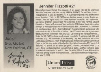 1994-95 Connecticut Huskies Women #NNO Jennifer Rizzotti Back