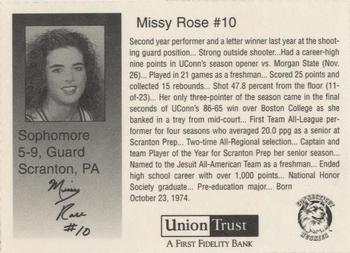 1994-95 Connecticut Huskies Women #NNO Missy Rose Back