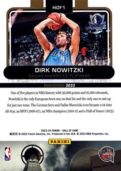 2023 Panini Basketball Hall of Fame #HOF1 Dirk Nowitzki Back