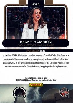 2023 Panini Basketball Hall of Fame #HOF6 Becky Hammon Back