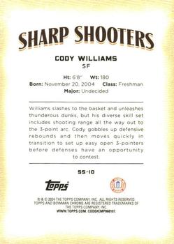 2023-24 Bowman University Chrome - Sharp Shooters #SS-10 Cody Williams Back