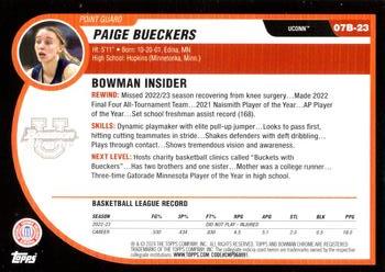 2023-24 Bowman University Chrome - 2007-08 Bowman #07B-23 Paige Bueckers Back