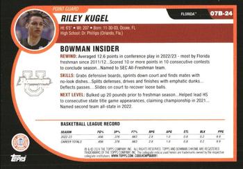 2023-24 Bowman University Chrome - 2007-08 Bowman #07B-24 Riley Kugel Back