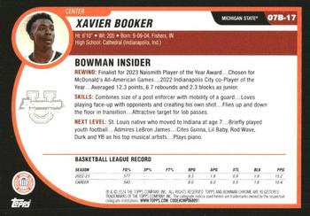 2023-24 Bowman University Chrome - 2007-08 Bowman X-Fractor #07B-17 Xavier Booker Back
