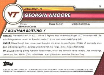 2023-24 Bowman University Chrome - X-Fractor #2 Georgia Amoore Back