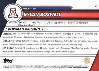 2023-24 Bowman University Chrome - X-Fractor #3 Kylan Boswell Back