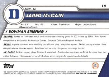 2023-24 Bowman University Chrome - Purple Shimmer Refractor #18 Jared McCain Back