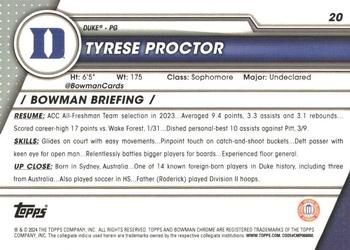 2023-24 Bowman University Chrome - Purple Shimmer Refractor #20 Tyrese Proctor Back