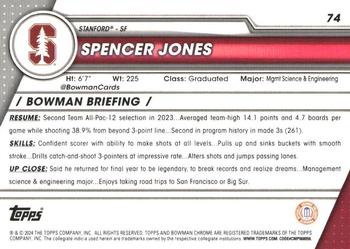 2023-24 Bowman University Chrome - Purple Shimmer Refractor #74 Spencer Jones Back