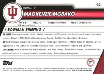 2023-24 Bowman University Chrome - Purple Shimmer Refractor #92 Mackenzie Mgbako Back