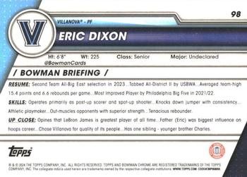 2023-24 Bowman University Chrome - Purple Shimmer Refractor #98 Eric Dixon Back