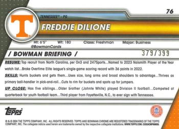 2023-24 Bowman University Chrome - Purple Refractor #76 Freddie Dilione Back