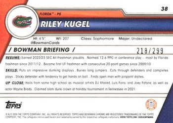 2023-24 Bowman University Chrome - Aqua Wave Refractor #38 Riley Kugel Back