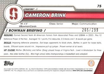2023-24 Bowman University Chrome - Aqua Wave Refractor #75 Cameron Brink Back