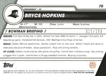 2023-24 Bowman University Chrome - Blue Wave Refractor #70 Bryce Hopkins Back