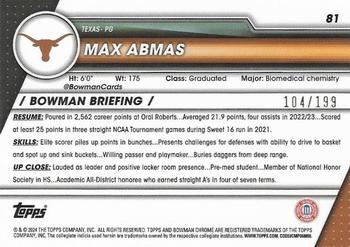 2023-24 Bowman University Chrome - Blue Wave Refractor #81 Max Abmas Back