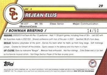 2023-24 Bowman University Chrome - Gold Shimmer Refractor #29 Rejean Ellis Back
