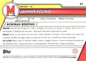 2023-24 Bowman University Chrome - Pink Refractor #51 Jahmir Young Back