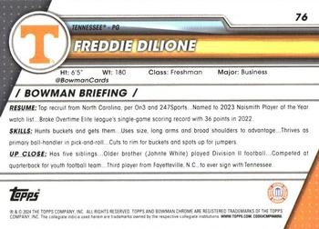 2023-24 Bowman University Chrome - Pink Refractor #76 Freddie Dilione Back