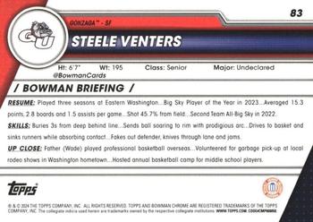 2023-24 Bowman University Chrome - Pink Refractor #83 Steele Venters Back