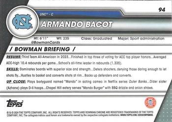 2023-24 Bowman University Chrome - Pink Refractor #94 Armando Bacot Back