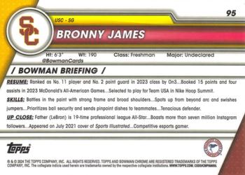 2023-24 Bowman University Chrome - Pink Refractor #95 Bronny James Back