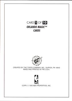 1994-95 Stadium Club - Super Teams Master Photos: Orlando Magic #1 Nick Anderson Back