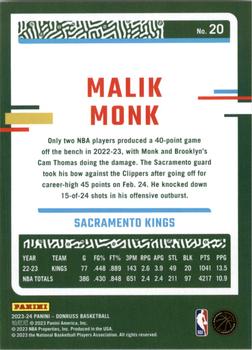 2023-24 Donruss - Silver Press Proof #20 Malik Monk Back