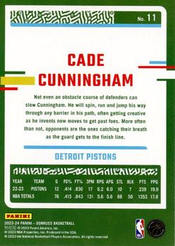 2023-24 Donruss - Green Laser Holo #11 Cade Cunningham Back