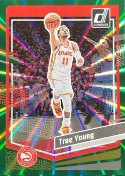 2023-24 Donruss - Green Laser Holo #15 Trae Young Front