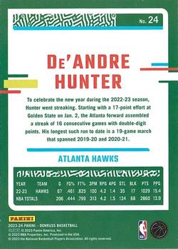 2023-24 Donruss - Green Laser Holo #24 De'Andre Hunter Back
