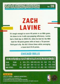 2023-24 Donruss - Green Laser Holo #28 Zach LaVine Back