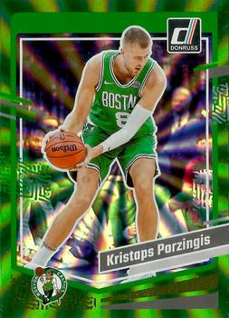 2023-24 Donruss - Green Laser Holo #33 Kristaps Porzingis Front