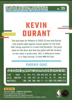 2023-24 Donruss - Green Laser Holo #35 Kevin Durant Back