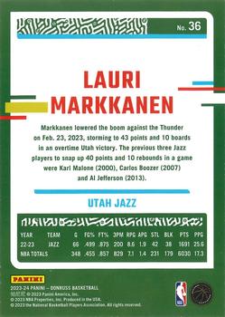 2023-24 Donruss - Green Laser Holo #36 Lauri Markkanen Back