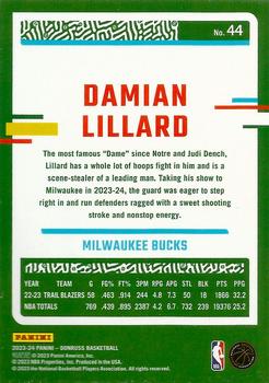2023-24 Donruss - Green Laser Holo #44 Damian Lillard Back