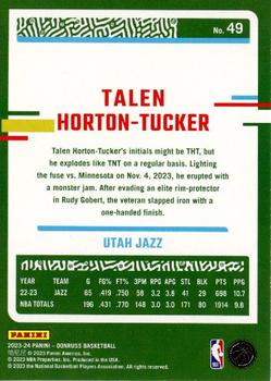 2023-24 Donruss - Green Laser Holo #49 Talen Horton-Tucker Back