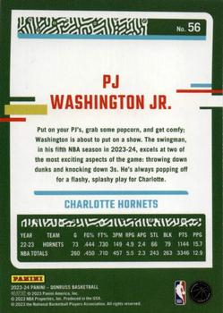 2023-24 Donruss - Green Laser Holo #56 PJ Washington Jr. Back