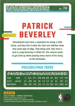 2023-24 Donruss - Green Laser Holo #74 Patrick Beverley Back