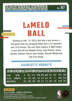 2023-24 Donruss - Green Laser Holo #87 LaMelo Ball Back