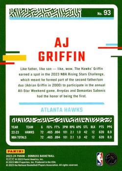2023-24 Donruss - Green Laser Holo #93 AJ Griffin Back